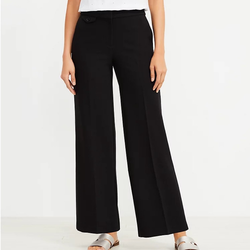 NWT LOFT CURVY High Waisted Black Trowser Formal Pants Curvy through the hip